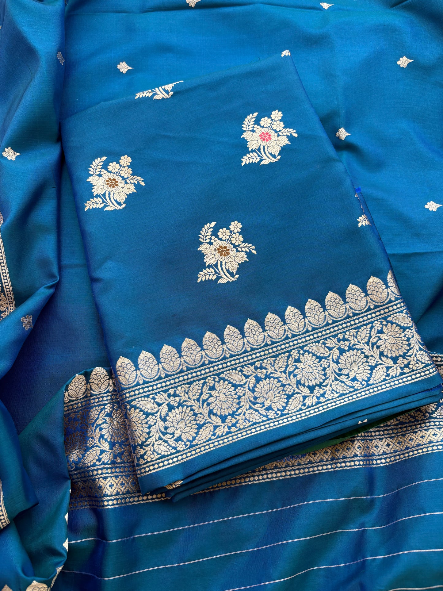 Blue katan by katan silk suit set