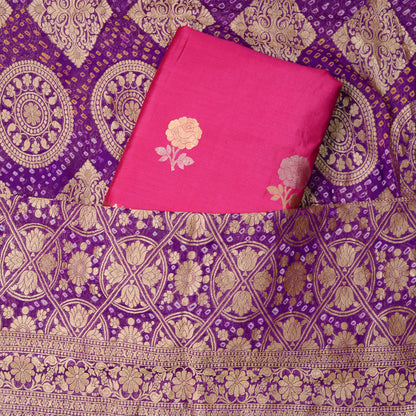 Magenta kurta with purple Khaddi georgette dupatta