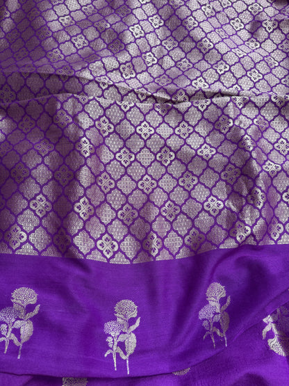 Purple moonga silk suit set