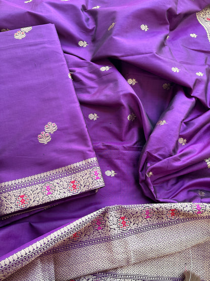 Purple katan by katan meenadar suit set