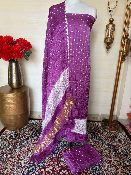 Lavender bandhani suit set