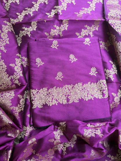 Magenta premium silk 3 piece suit set