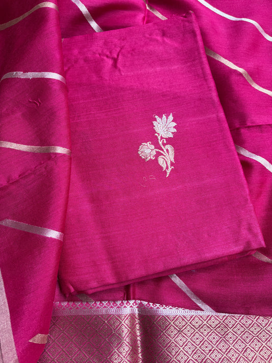 Pink moonga silk suit set