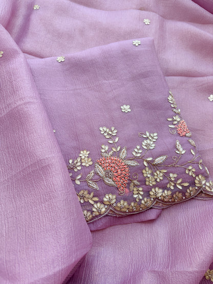 Pink hand embroidered gotta Patti suit set