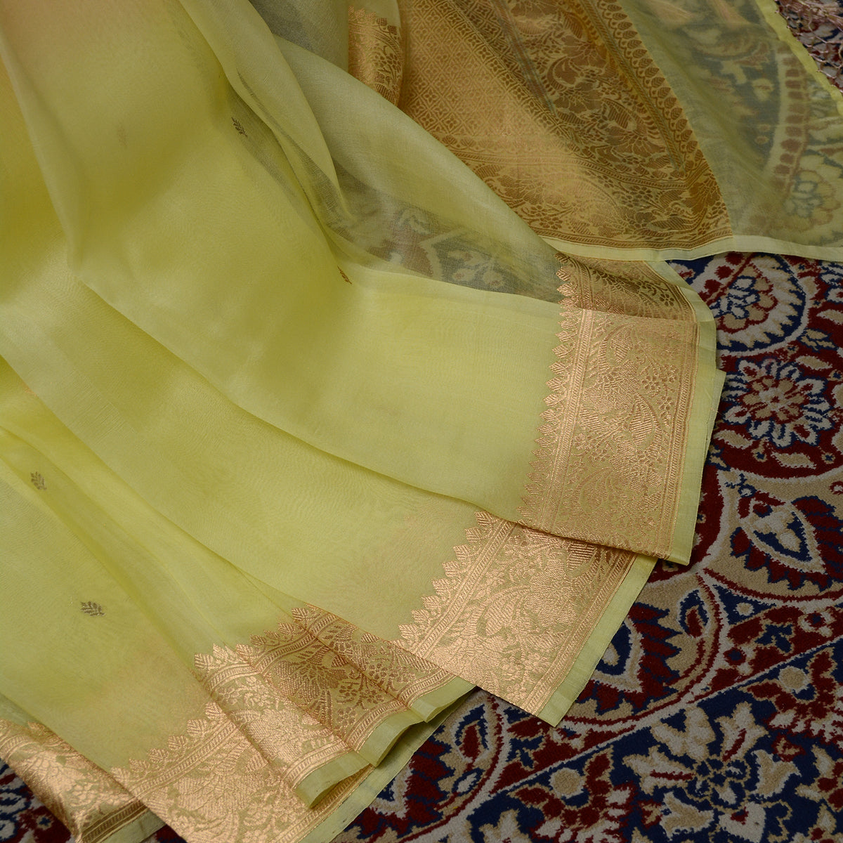 Green pink kora silk saree