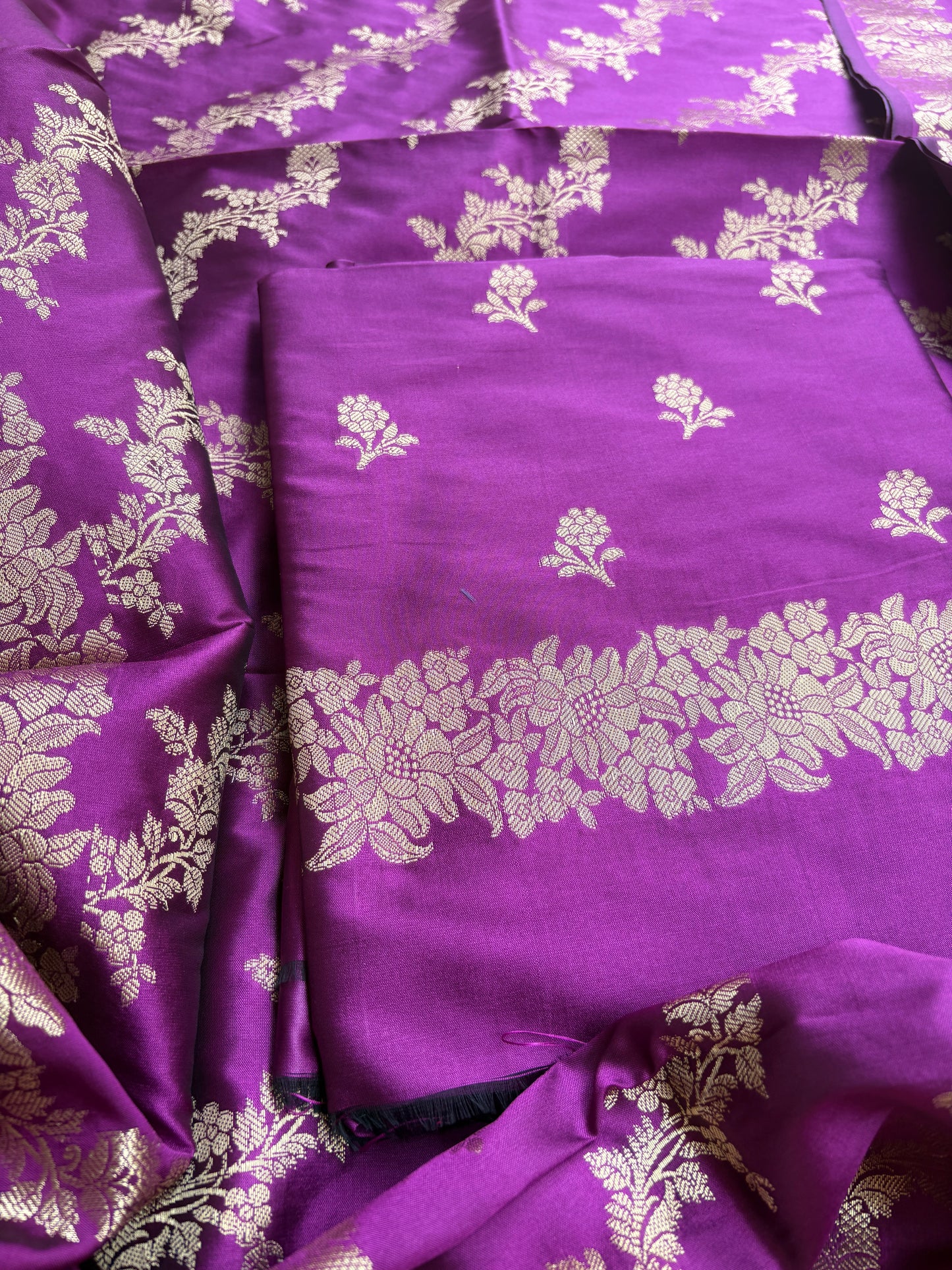 Magenta premium silk 3 piece suit set