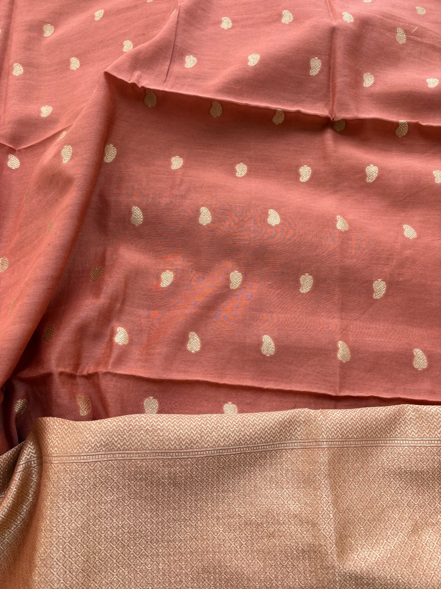 Rust cotton silk suit set
