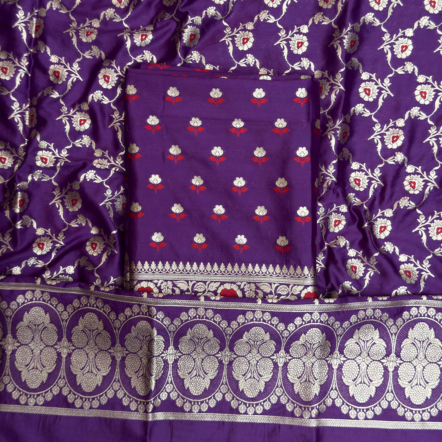 Purple mulberry silk suit set