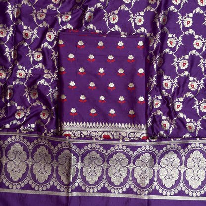 Purple mulberry silk suit set