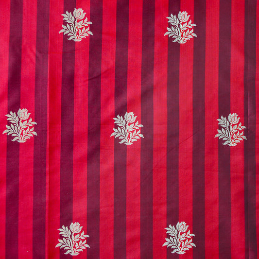 Red katan silk stripe fabric