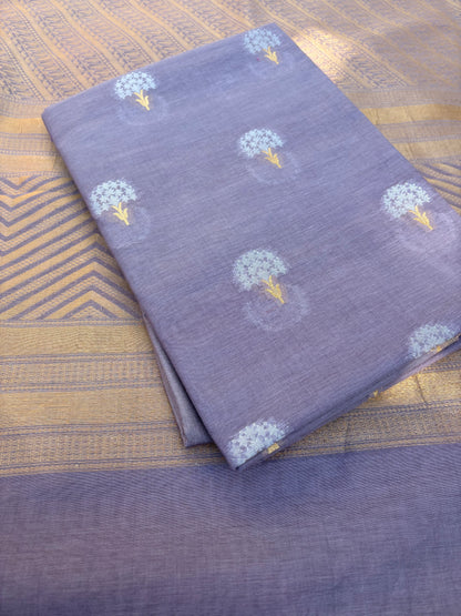 Blue Chanderi kurta, tissue dupatta, plain bottom