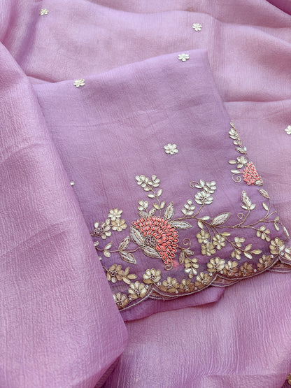 Pink hand embroidered gotta Patti suit set