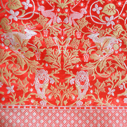 Bright Red Mashru Silk Saree