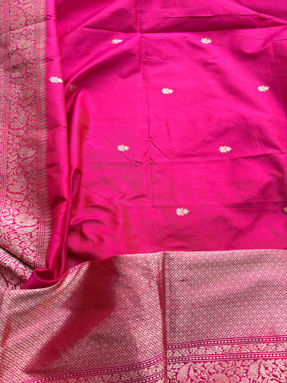 Pink katan by katan kadhwa silk suit set