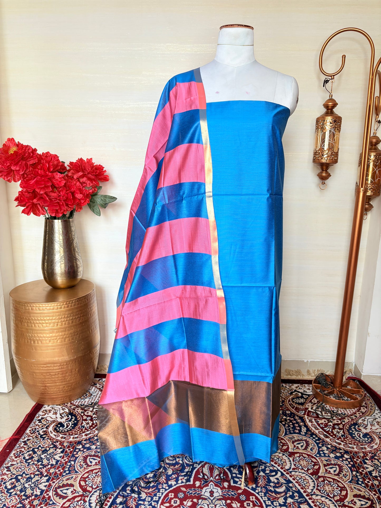 Blue premium cotton suit set