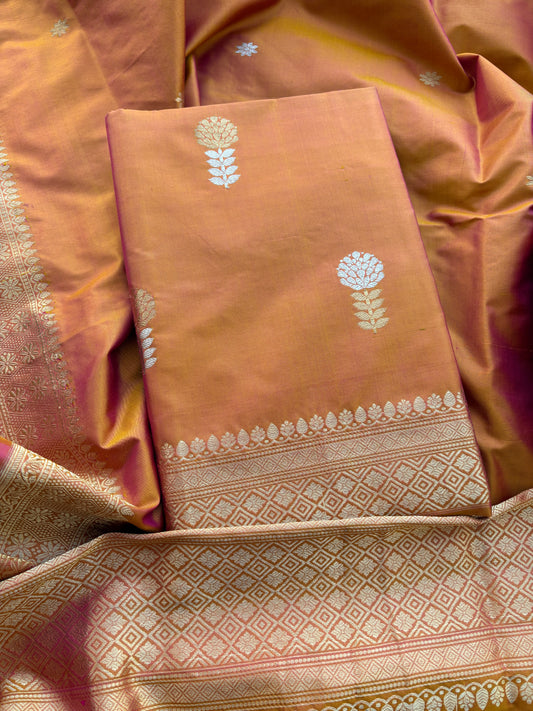 Rust katan by katan silk suit set