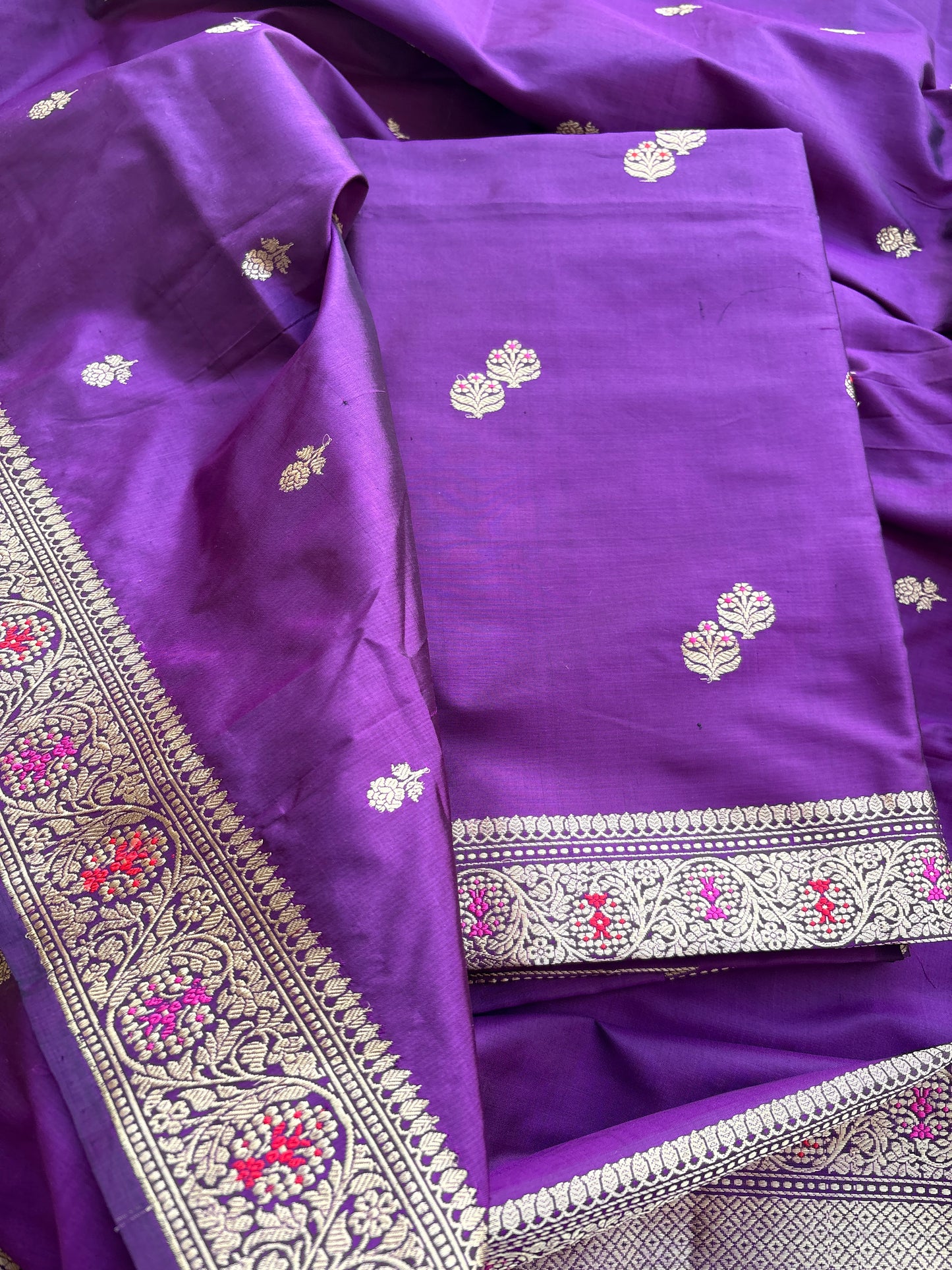 Purple katan by katan meenadar suit set