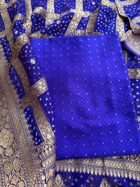 Red Chiniya silk kurta , bottom and kora kadhwa dupatta