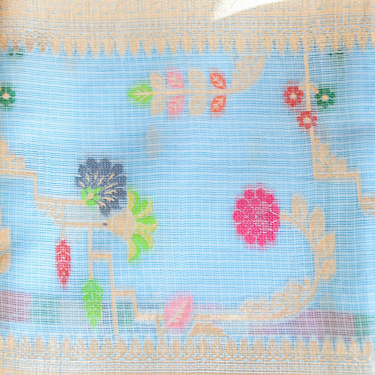 Blue kora Doria meenadar handloom suit set
