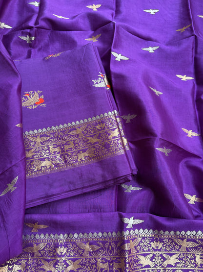 Purple mango silk suit set
