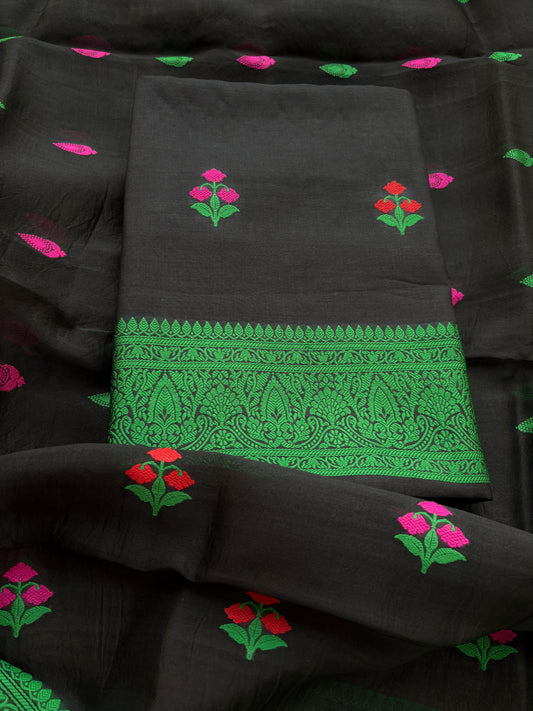 Black meenadar Chiniya kora suit set