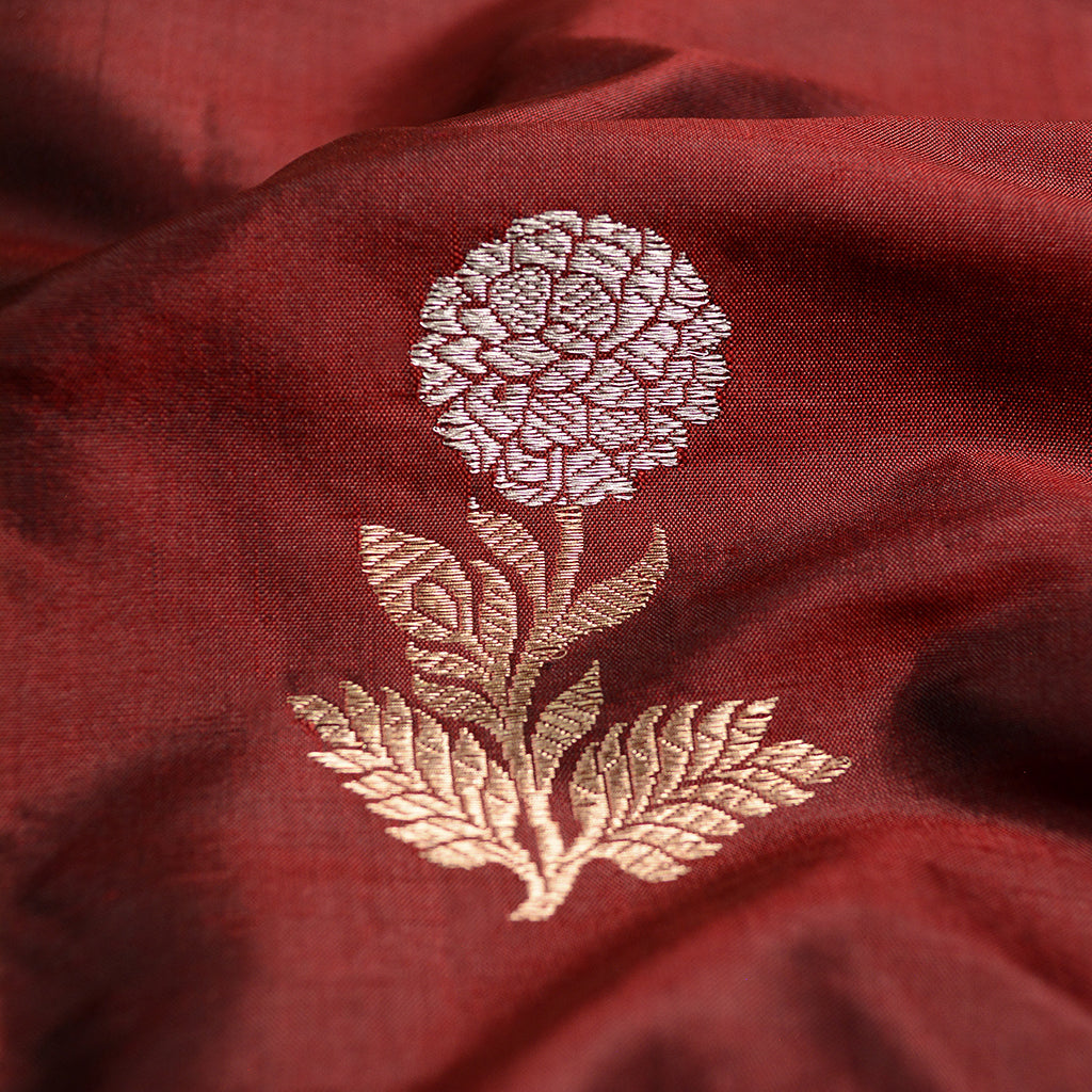 Maroon katan silk fabric