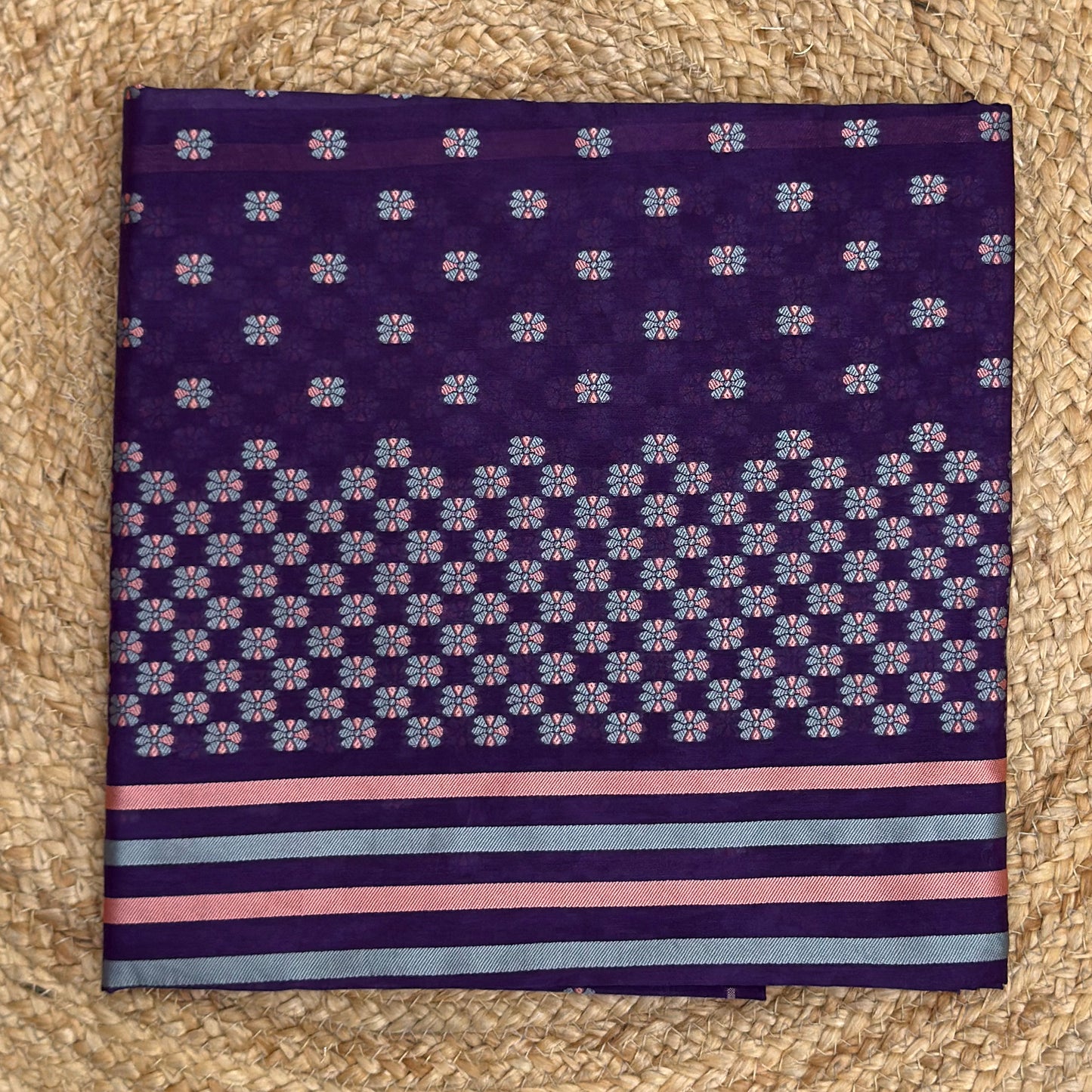Purple Chanderi abstract weave suit set