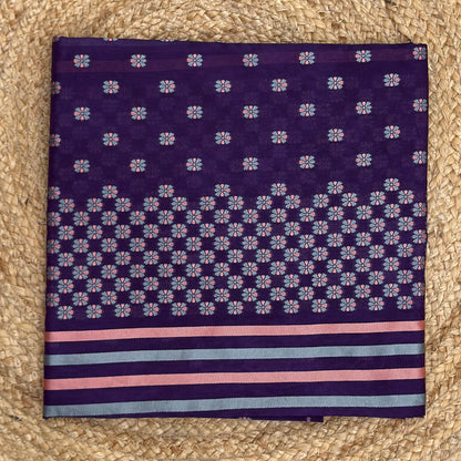 Purple Chanderi abstract weave suit set