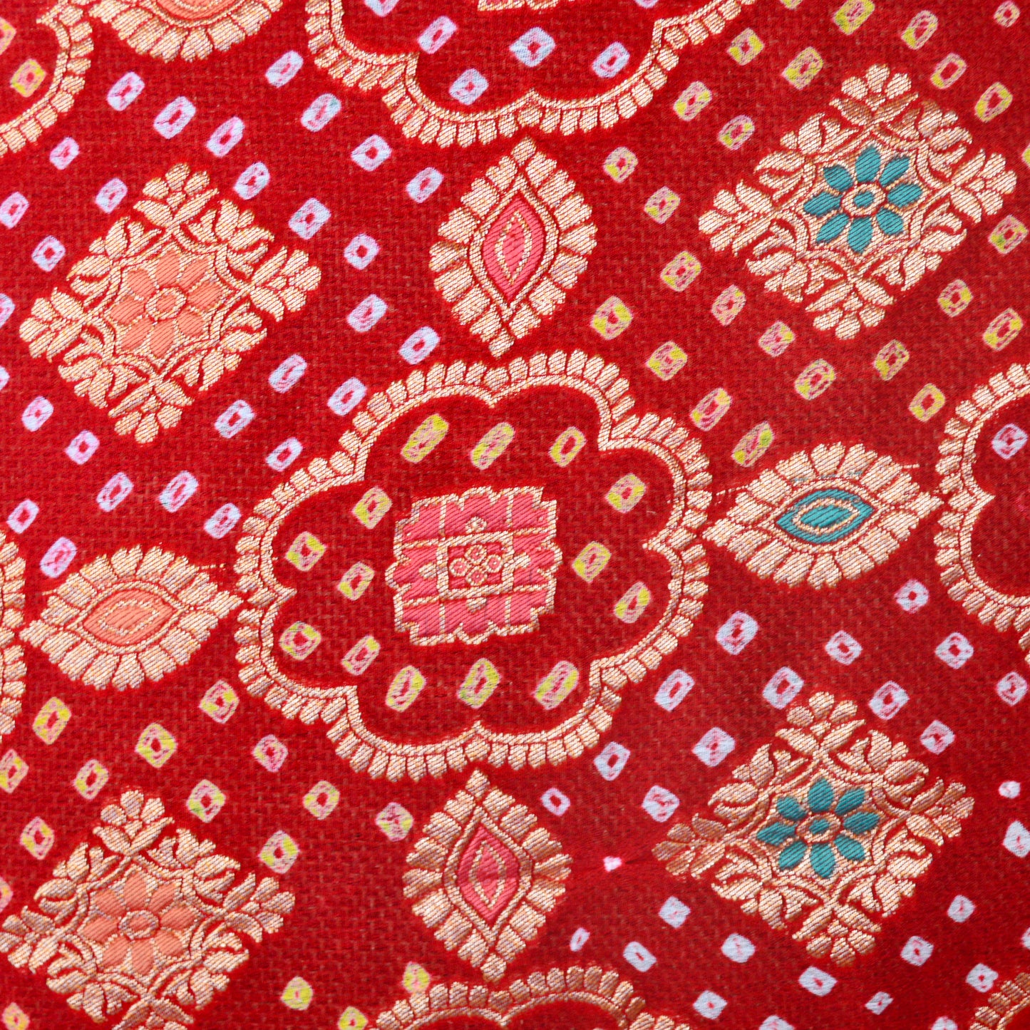 Red bandhani Khaddi georgette dupatta