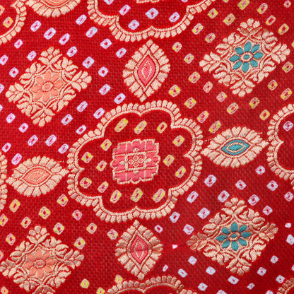 Red bandhani Khaddi georgette dupatta
