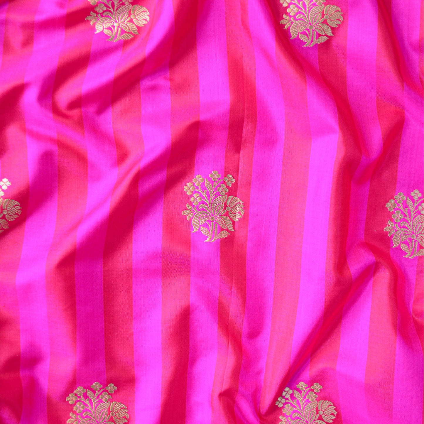 Pink katan silk  stripe fabric