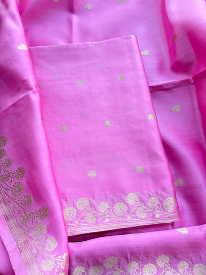 Blush pink raw mango silk suit set