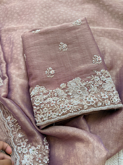 Pink handwork exclusive embroidered suit set