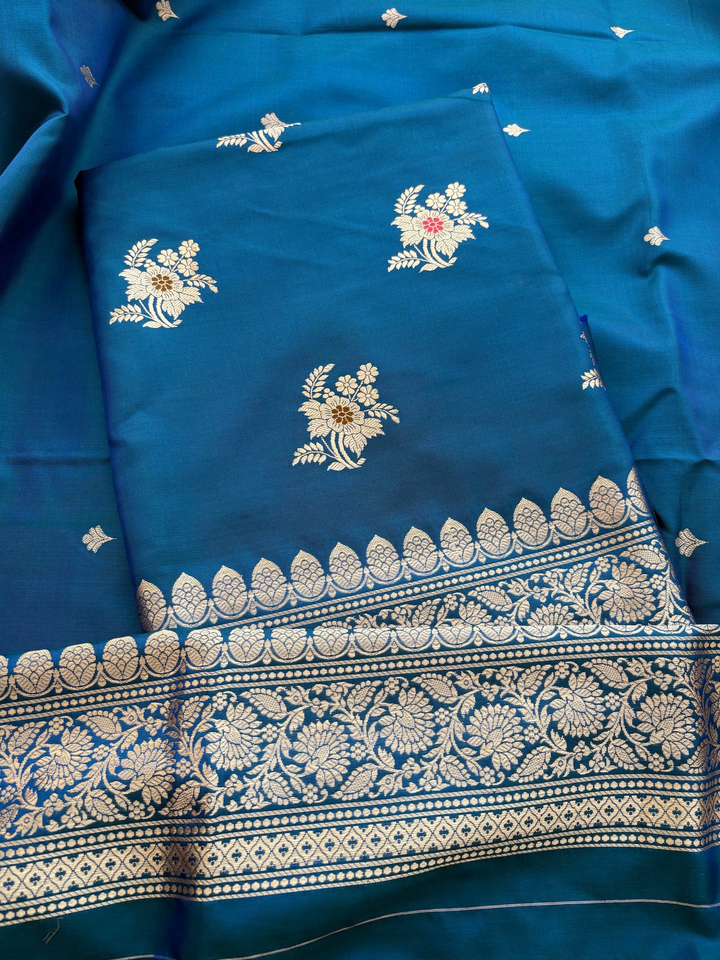 Blue katan by katan silk suit set