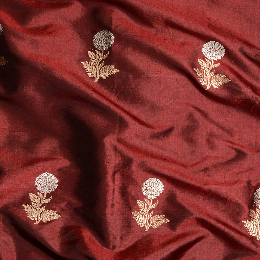 Maroon katan silk fabric