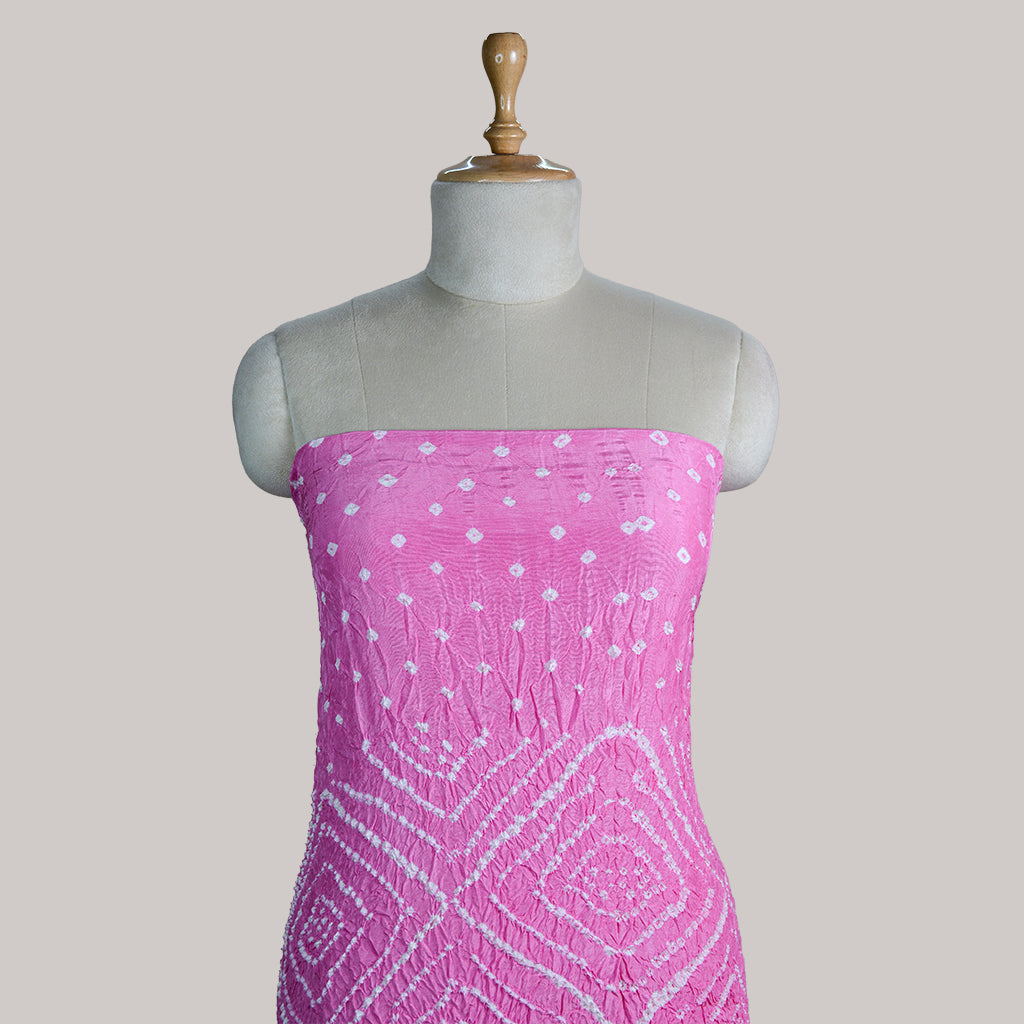 Pink bandhani paithani suit set