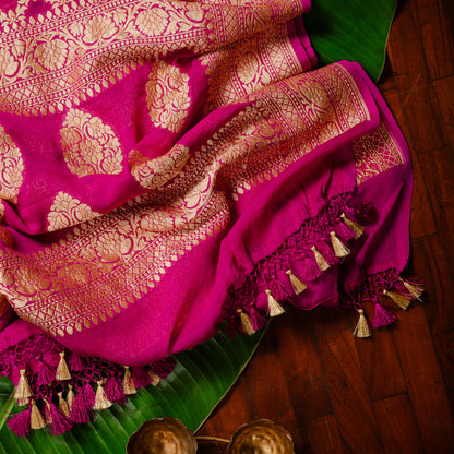 Magenta Pure Khaddi georgette dupatta