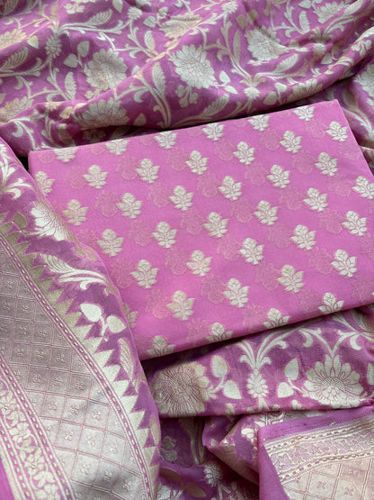 Pink Khaddi georgette suit set