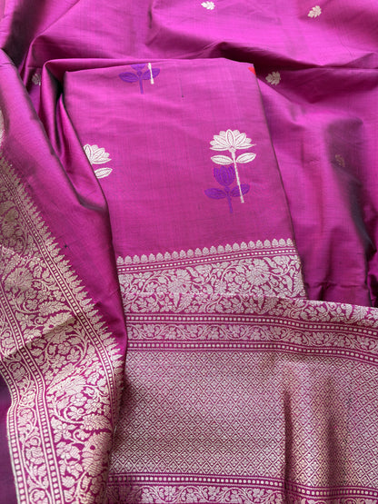 Magenta katan by katan silk suit set