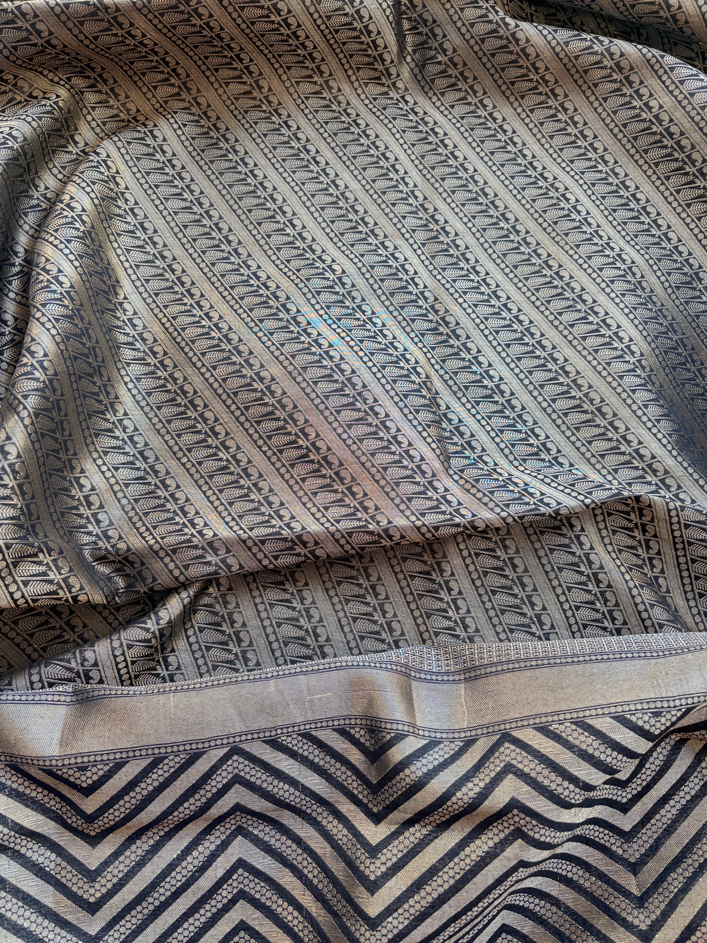 Black Chanderi cotton tissue suit set