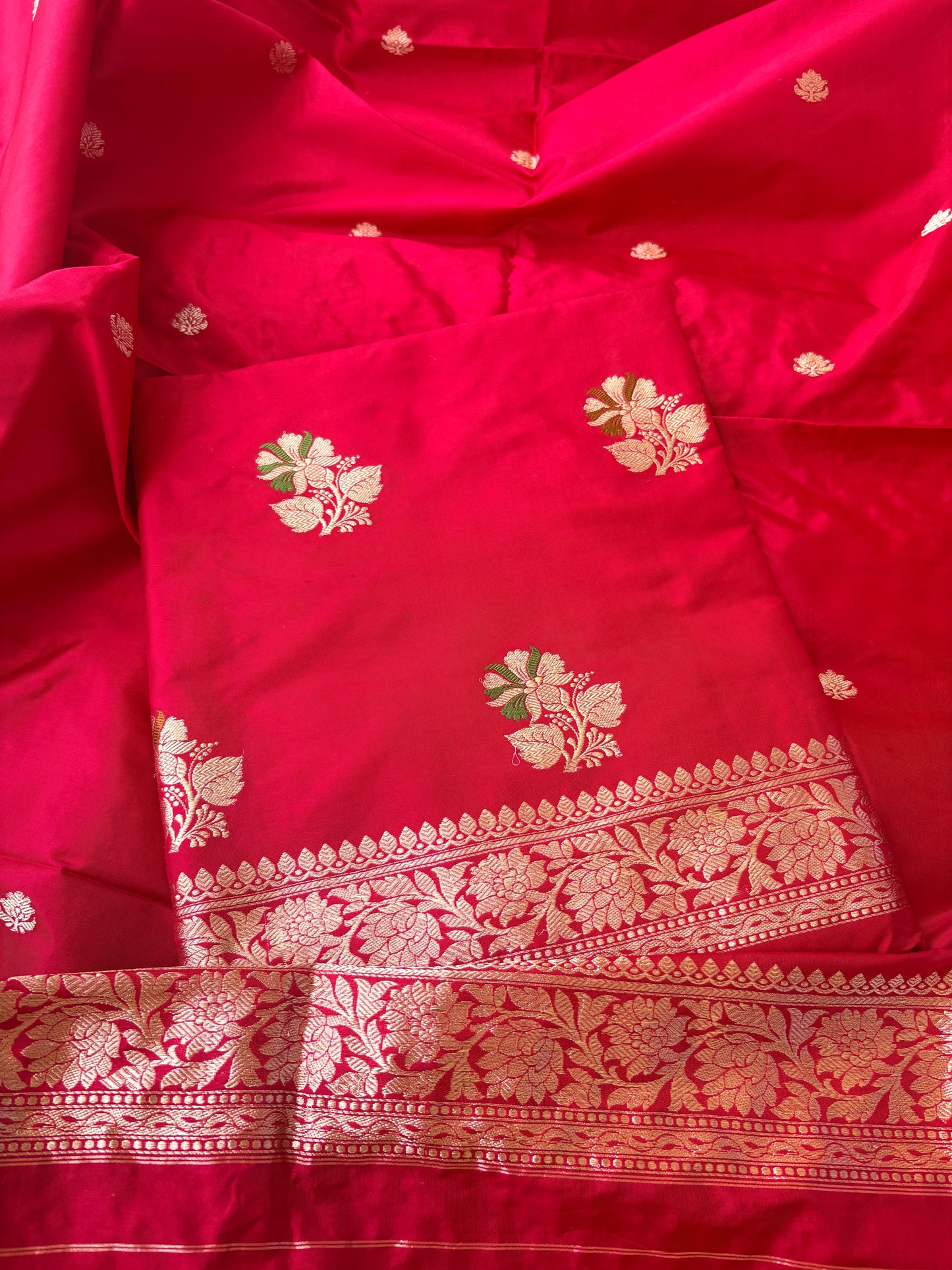 Red Katan by katan meenadar silk suit