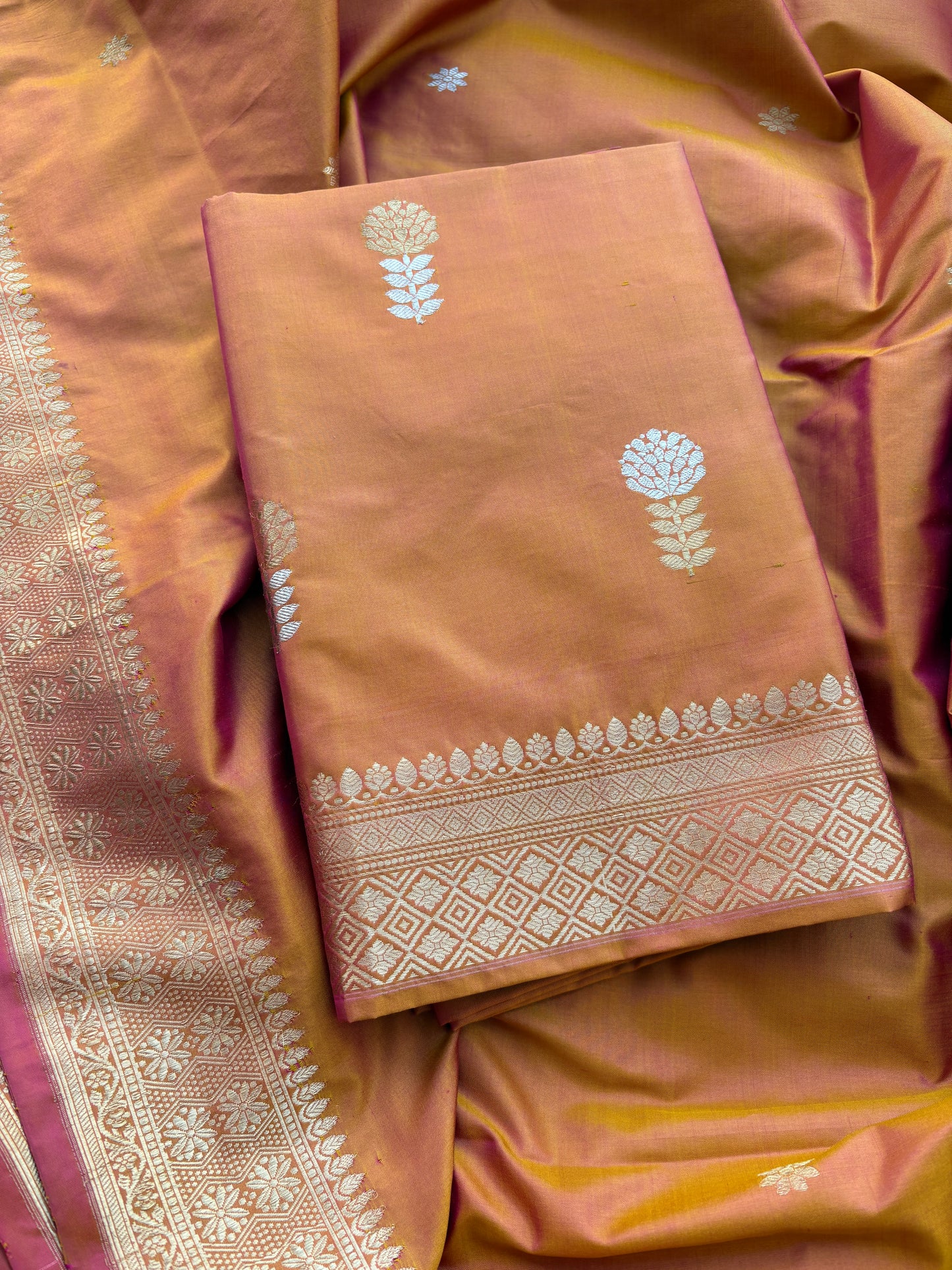 Rust katan by katan silk suit set