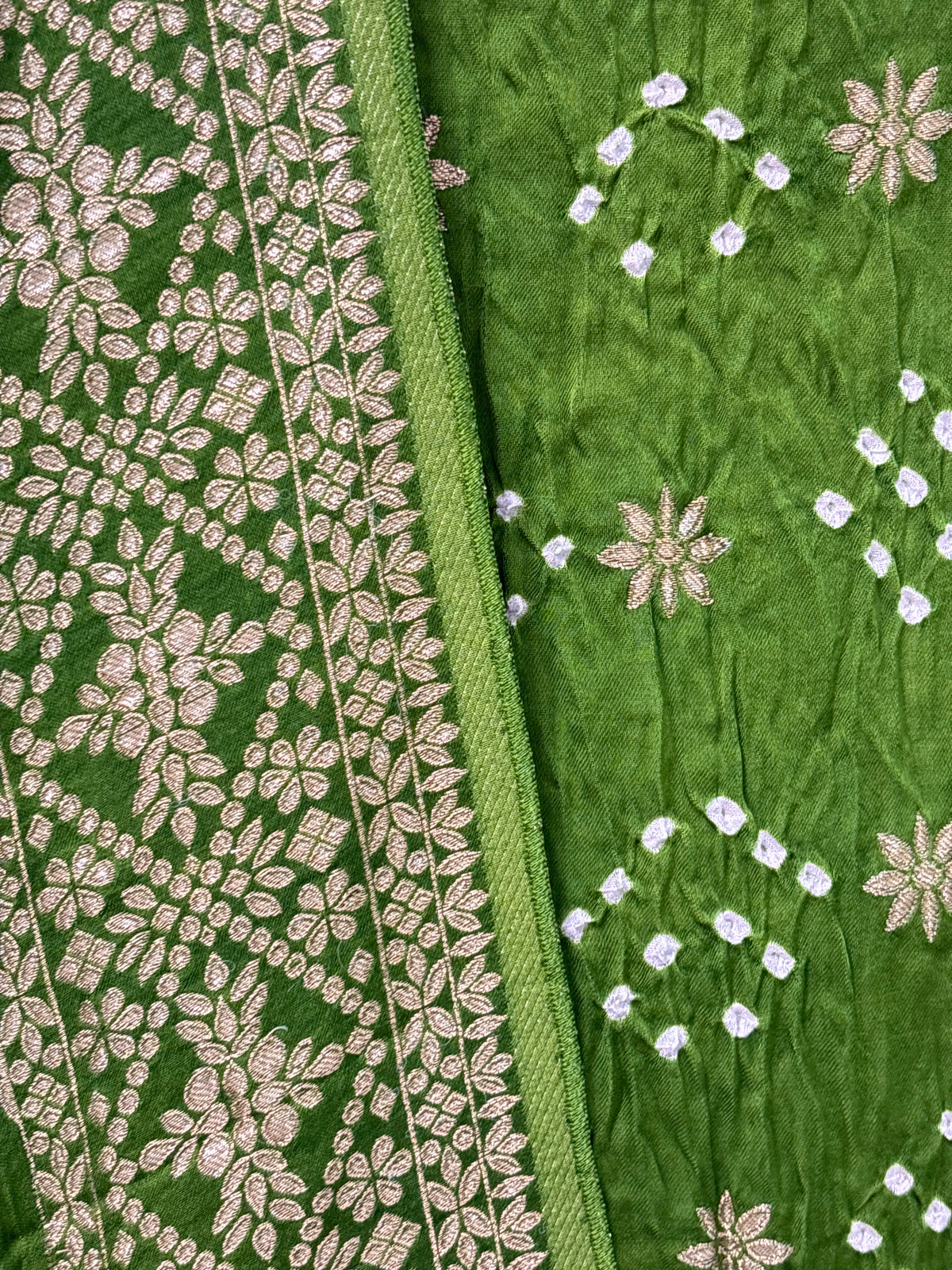 Green bandhani suit set