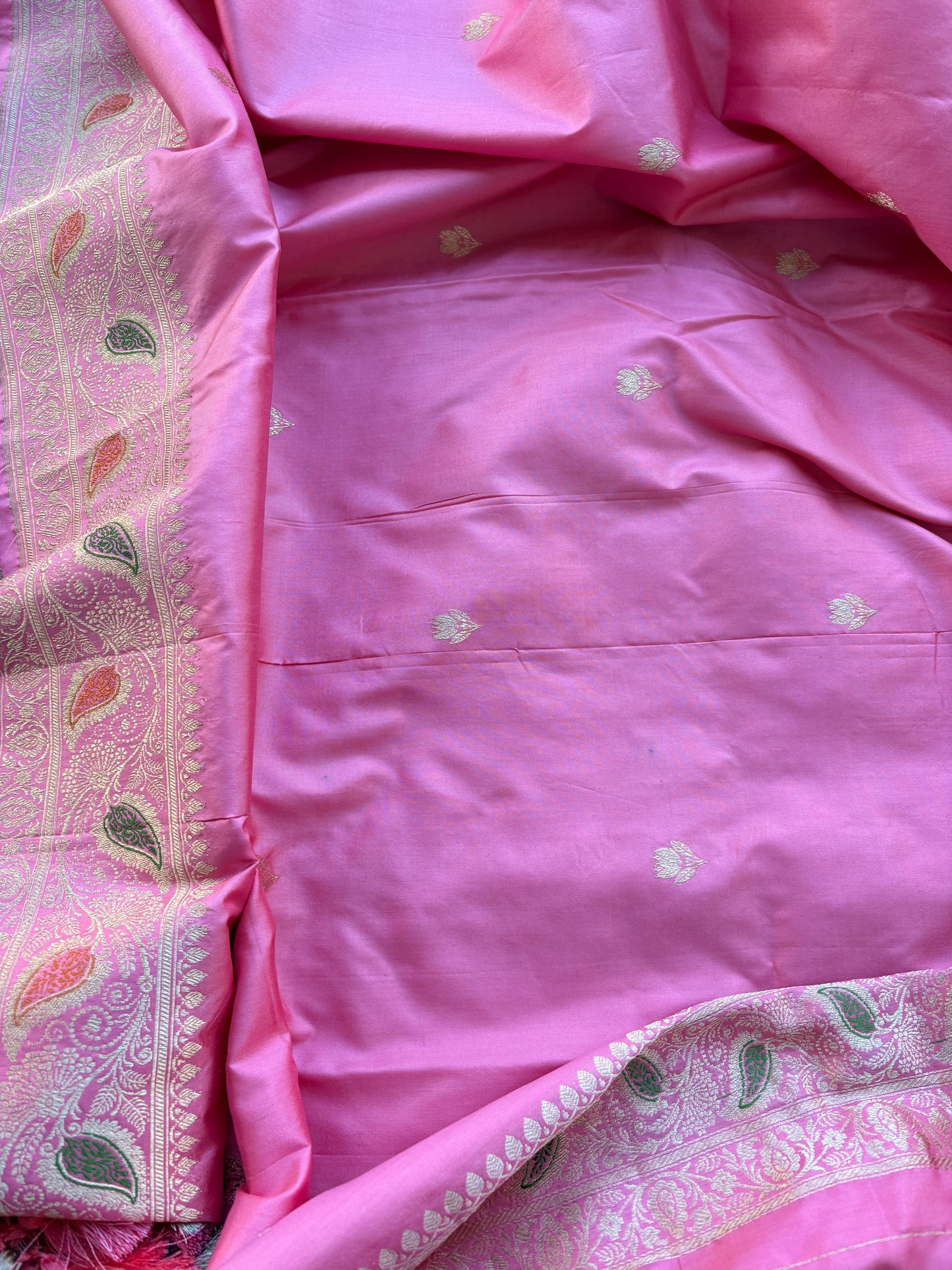 Pink katan by katan silk meenadar kadhwa suit set