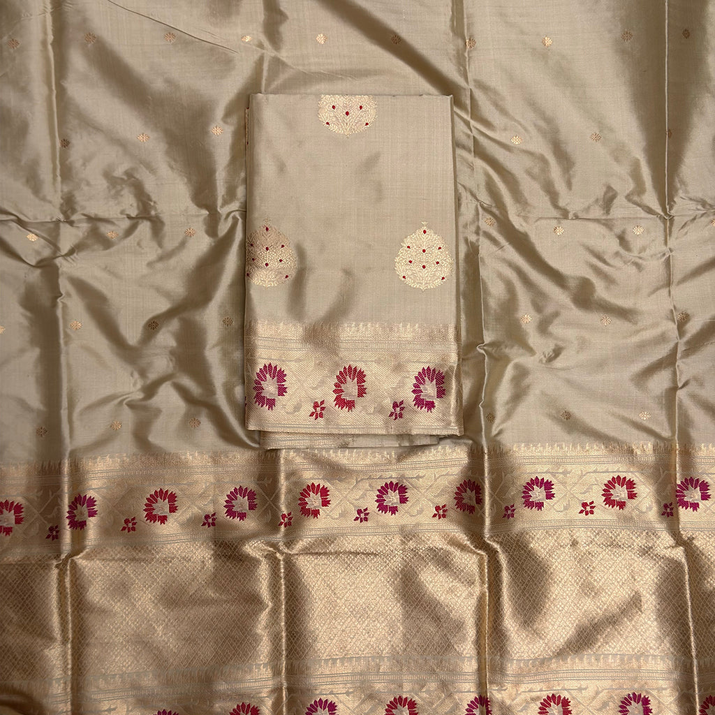 Beige Katan  by Katan paithani suit set