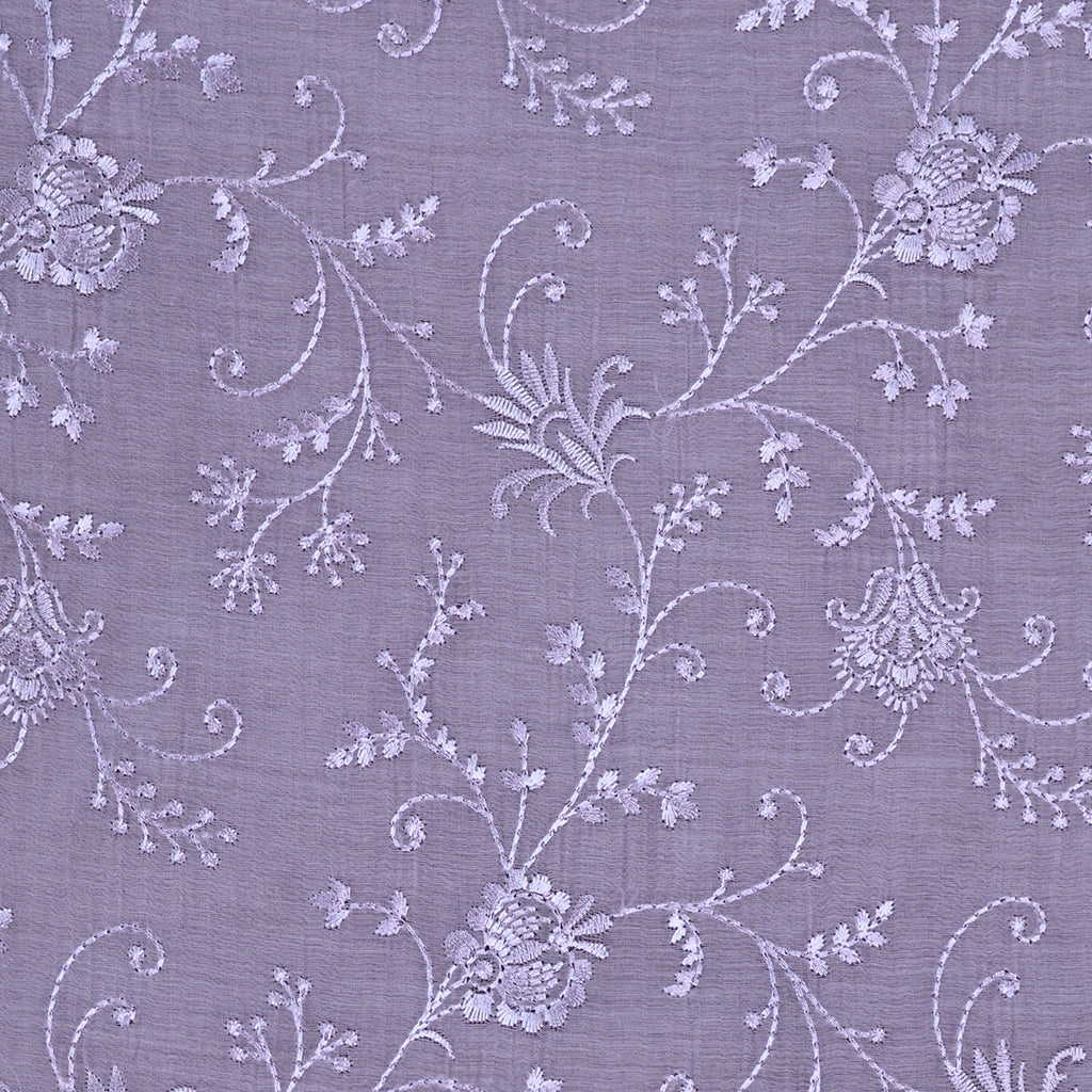 Lavender embroidered mul Chanderi suit set