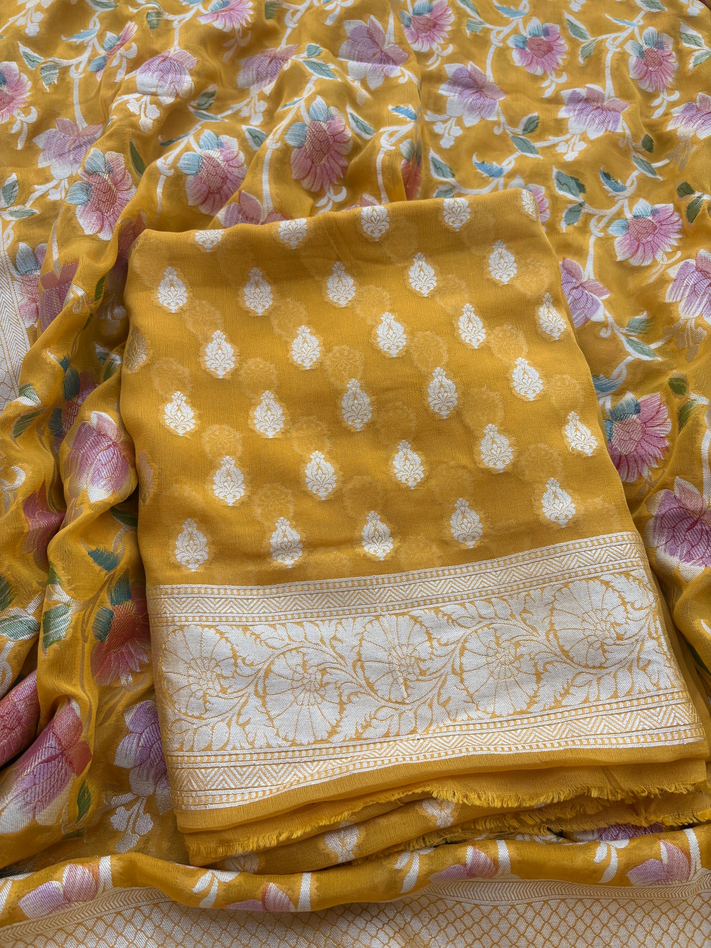 Mustard Khaddi georgette suit set