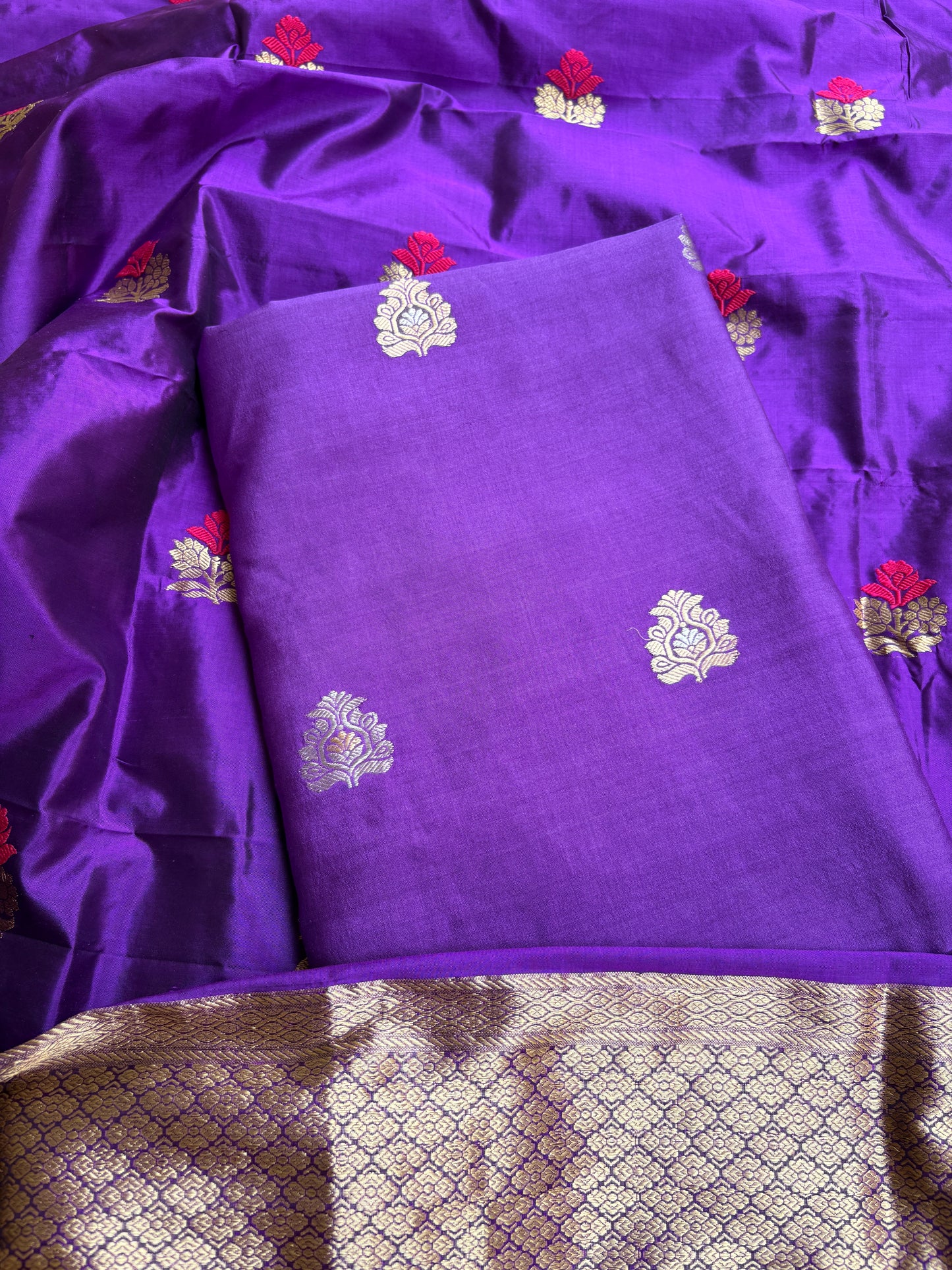 Purple Chiniya Katan kadhwa suit set