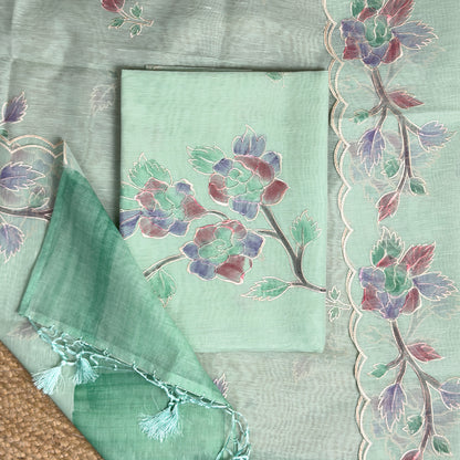 Blue linen cotton suit set