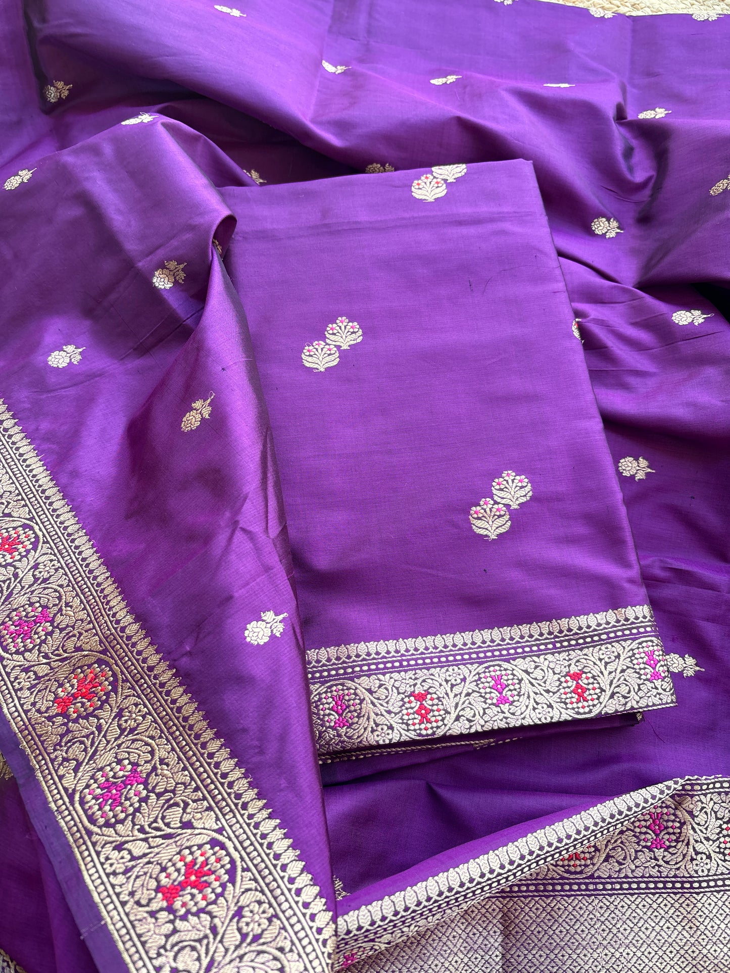 Purple katan by katan meenadar suit set